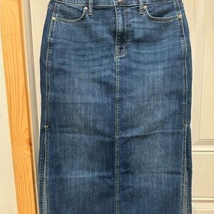 7 For All Mankind Blue Pencil Skirt Timeless Denim